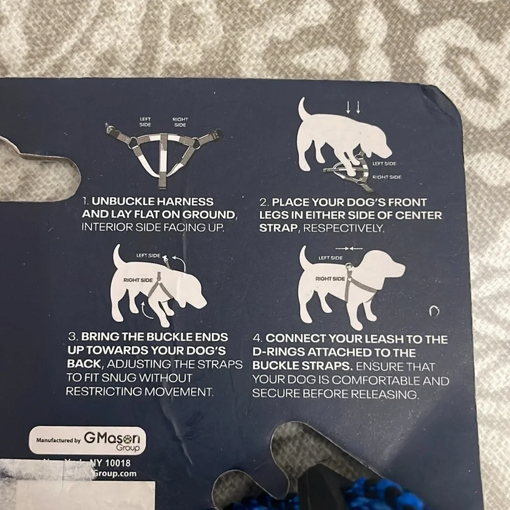 REEBOK Dog walk in harness‎ durable breathable material XS 14-16” blue